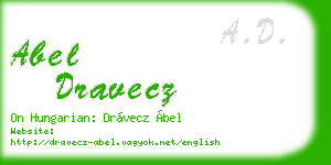 abel dravecz business card