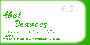 abel dravecz business card